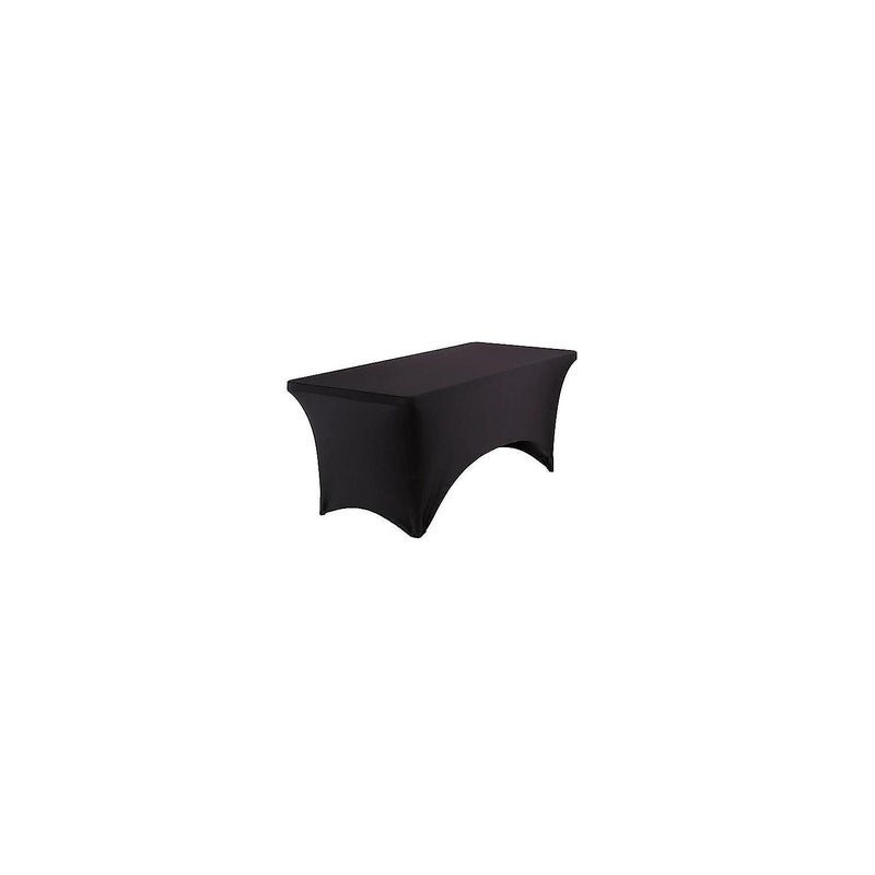 Iceberg iGear Stretch Fabric Table Cover, Fits 6' Table, Polyester/Spandex, Black, 30" W x 72" L - Image 4